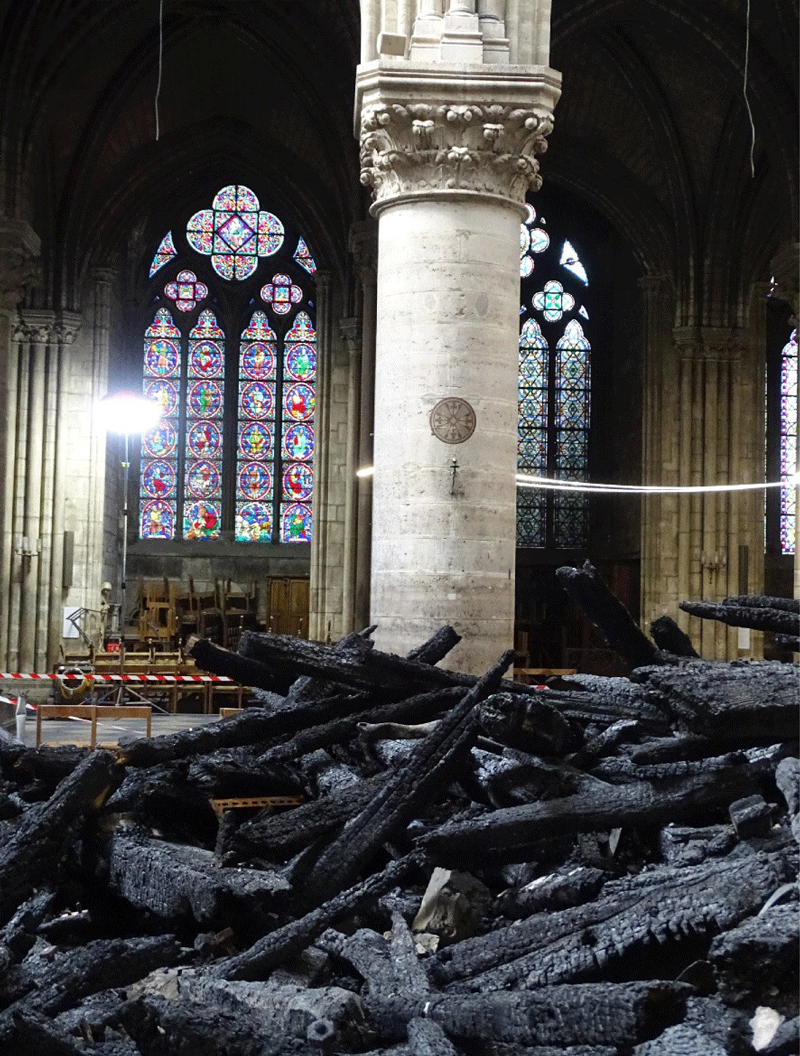 Inside Notre-Dame after fire