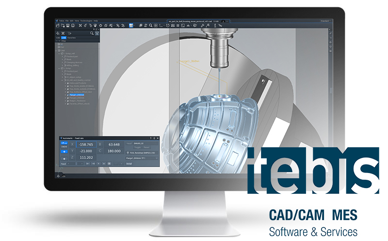Capture d’écran du logiciel Tebis AG sur ordinateur